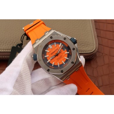 Audemars-Piguet Royal Oak Offshore Diver 2017 Orange 15710 Rubber Strap WJ01191