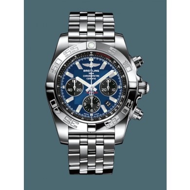 Breitling Chronomat 44 Steel polished Blackeye Blue WJ01193