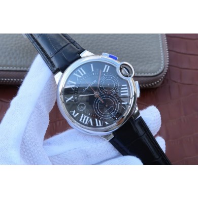 Imitation Cartier Ballon Bleu De Cartier Chrono Black Dial WJ01147