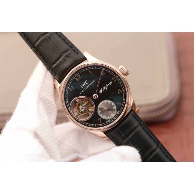 Imitation IWC AZ Portuguesebillon Black Dial Leather Strap WJ01061