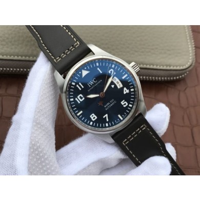 Imitation IWC Mark XVII Le Petit Prince Blue Dial Leather Strap WJ00233