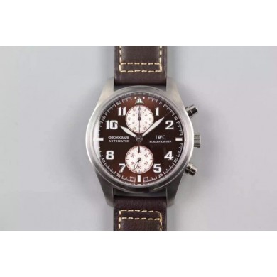 IWC V6 Pilot Chrono Brown/White Dial WJ00666