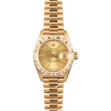 Ladies Diamond Rolex President 69258 JW0281