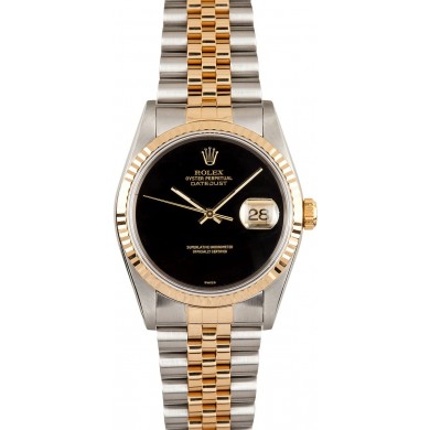 Men's Rolex DateJust Jubilee Onyx Dial 16233 JW0703