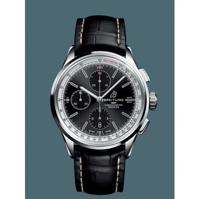 Replica Breitling Premier Chronograph 42 Steel Black WJ00557