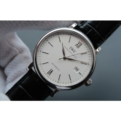 Replica IWC MK Portofino IW356501 Automatic White Dial Leather Strap WJ00211