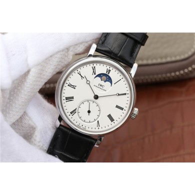 Replica IWC Vintage IW544805 White Dial Black Leather Strap WJ00117