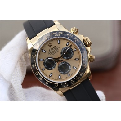 Replica Rolex Daytona 116518 Black Dial Rubber Strap WJ01155