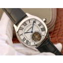 Cartier Drive de Cartier Tourbillon White Textured Dial Leather Strap WJ00048