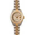 Datejust Ladies Rolex 69173 Ivory Pyramid Dial JW0264