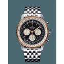 Fake Breitling Navitimer 1 B01 Chronograph 46 Steel & red gold Black WJ00865