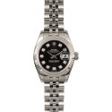 Rolex Lady Datejust 179174 Black Diamond Dial 100% Authentic JW0539