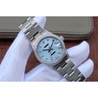 Best Rolex DateJust 31mm Diamonds Bezel/Markers Blue Textured Dial WJ00914