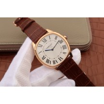 AAA Cartier Drive de Cartier White Dial Leather Strap WJ00676