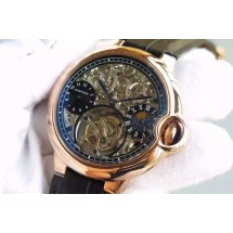 Cartier Ballon Bleu Skeleton Tourbillon Black Dial WJ00068