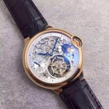 Cartier Ballon Bleu Skeleton Tourbillon White Dial WJ00672