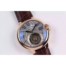 Cartier Ballon de Cartier Tourbillon Gray Dial Leather Strap Cartier WJ00944