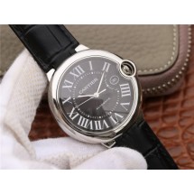 Cartier Cartier Ballon Bleu 42mm CRF Black Textured Dial Leather Strap WJ00812