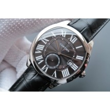 Cartier Drive de Cartier Black Textured Dial Black Leather Strap WJ00937