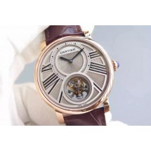 Cartier Rotonde De Cartier Tourbillon Leather Strap WJ01394