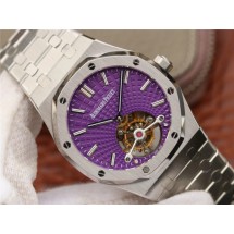 Cheap Audemars-Piguet Royal Oak 2018 SIHH Tourbillon R8F Purple Sunburst Tapisserie Dial Bracelet WJ01413