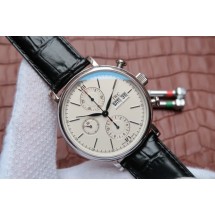 Cheap IWC Portofino Chrono IW391001 White Dial Leather Strap WJ01257