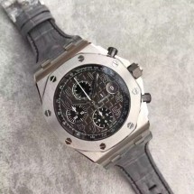 Copy Audemars-Piguet Royal Oak Offshore Gray Theme Gray Leather Strap WJ00234