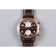 Copy IWC V6 Pilot Chrono Brown/White Dial WJ00713