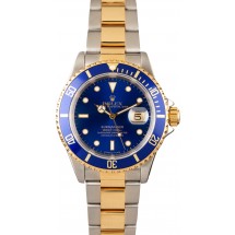 Designer Replica Rolex Steel and Gold Blue Submariner 16613 JW2389