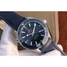 Fake Omega Planet Ocean Professional Blue Liquidmetal Bezel 45mm Rubber Strap WJ01215