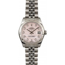 Imitation Rolex Datejust 178274 Pink Mother of Pearl with Diamonds JW0419