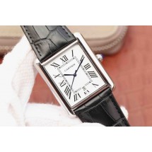 Knockoff Cartier Tank White Dial Brown Leather Strap WJ00429