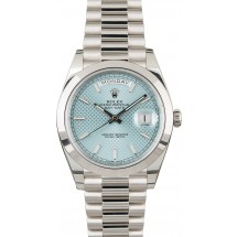 Luxury Rolex Platinum President 228206 Ice Blue Dial JW2290