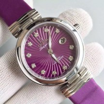 Omega De Ville Lady Purple Dial Leather Strap WJ00135