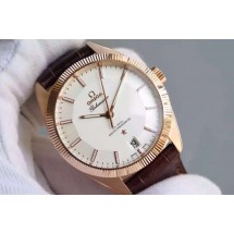 Omega Globemaster Master Case White Dial Brown Leather Strap Omega WJ01179