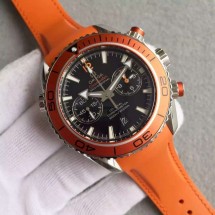 Omega Planet Ocean 45mm Chrono Orange Bezel Black Dial Rubber Strap Omega WJ00826