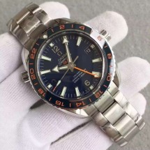 Omega Planet Ocean GMT Goodplanet Blue Bezel Orange Marker Blue Dial Bracelet WJ00585