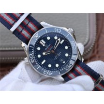 Omega Seamaster Diver 300M Blue Ceramic Dial Blue/Red/Gray Nato Strap Omega WJ00019