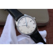 Omega V6 De Ville 41mm White Dial Black Leather Strap Omega WJ01398