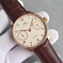 Replica High Quality IWC Portuguese IW500701 White Dial Leather Strap IWC WJ00460