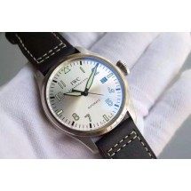 Replica IWC MKF Mark XVI Silver Dial Black Leather Strap WJ00143