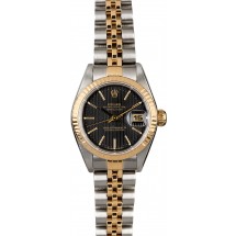 Replica Rolex Ladies Datejust 79173 Black Tapestry Dial JW0481