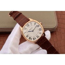 AAA Cartier Drive de Cartier White Dial Leather Strap WJ00676