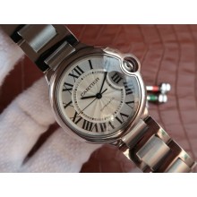 Best 1:1 Cartier V6 Ballon Bleu 36mm White Textured Dial Bracelet Cartier WJ00432