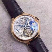 Cartier Ballon Bleu Skeleton Tourbillon White Dial WJ00672