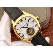 Cartier Drive de Cartier Tourbillon White Textured Dial Leather Strap Cartier WJ00228