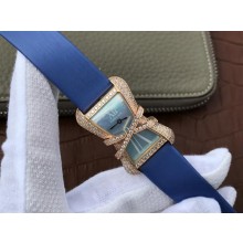 Cartier High Jewelry Watches WJ306014 Blue Dial Blue Fabric Strap WJ00530