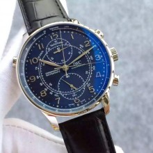 Fake IWC Portuguese Chrono Fake Rattrapante IW3712 Blue Dial IWC WJ01337