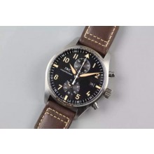 Fake IWC V6 Pilot Chrono IW387808 Black Dial WJ00325