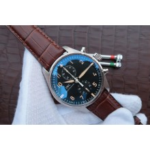 IWC Pilot Chrono IW387808 Black Dial Leather Strap WJ00415